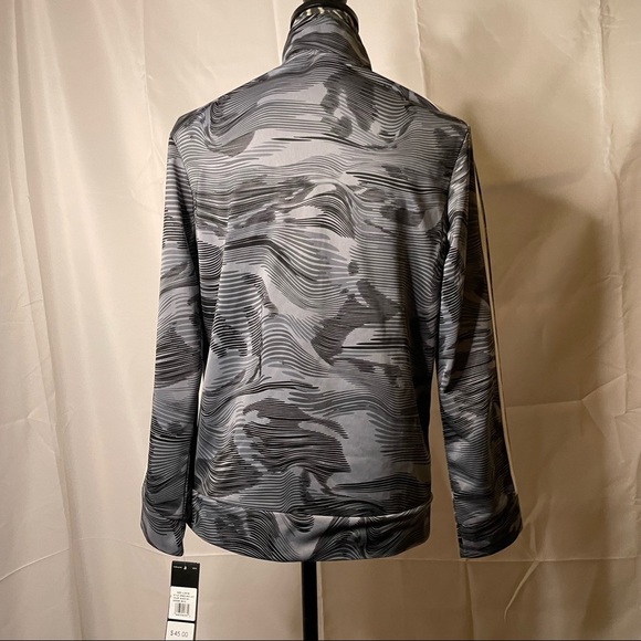 Adidas Boys Black Gray Track Jacket Size L NWT - Picture 3 of 4